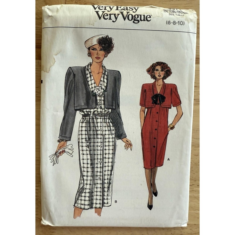 Very Easy Vogue Pattern 9371 Misses' Loose-Fitting‎ DRESS Size 6 8 10 UNCUT FF